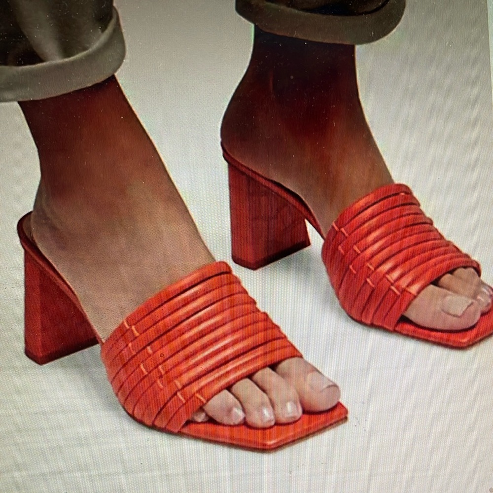 NWT Dolce Vita Priana Persimmon Stella Caged Block Heel Sandals. Size 6.